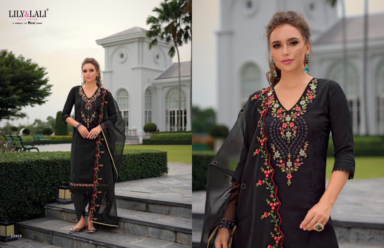 Miraan 3 By Lily Lali Jacquard Viscose Silk Readymade Suits Wholesale Price In Surat
